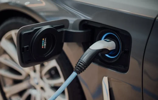 Mobil listrik di-charge semalaman